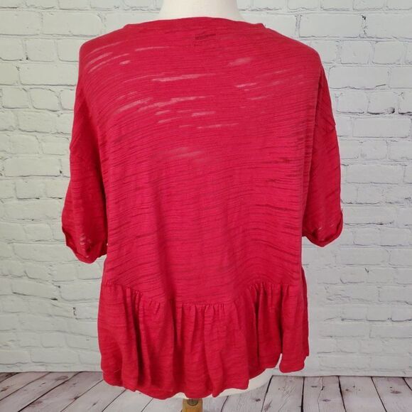 ANTHROPOLOGIE Postmark Red Peplum Top M - Picture 4 of 6